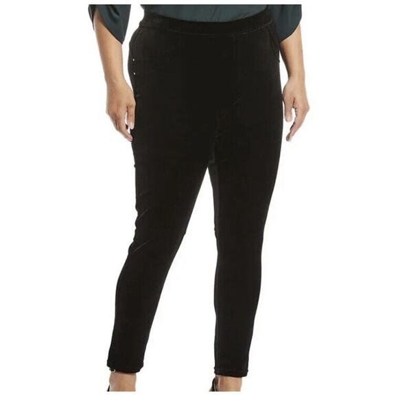 Calvin Klein Modern Essentials Pull On Elastic Waist Black Velvet Leggings 3X - Picture 1 of 9